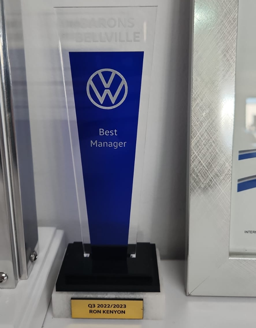 Ron Kenyon Best Manager Award 2023 Barons Bellville Volkswagen